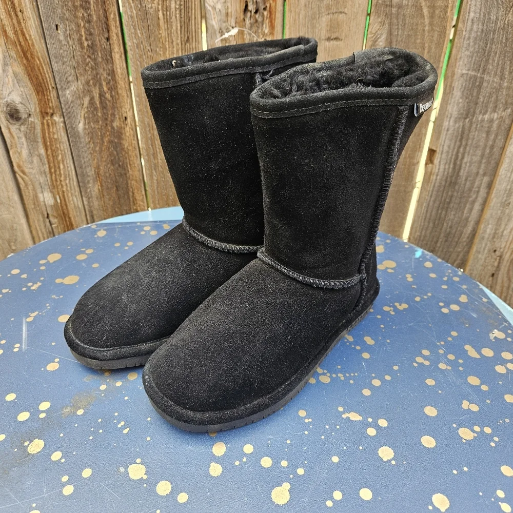 Bearpaw Black Suede Boots Women Size 5 - Picture 2 of 15